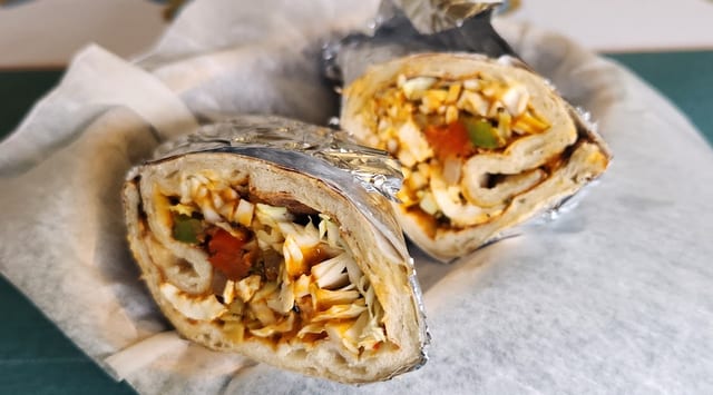 Veg Spinech Cheese Wrap.